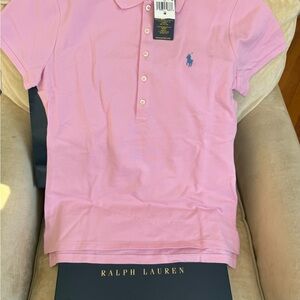 Ralph Lauren Women’s Slim Fit Stretch Pink Polo Shirt